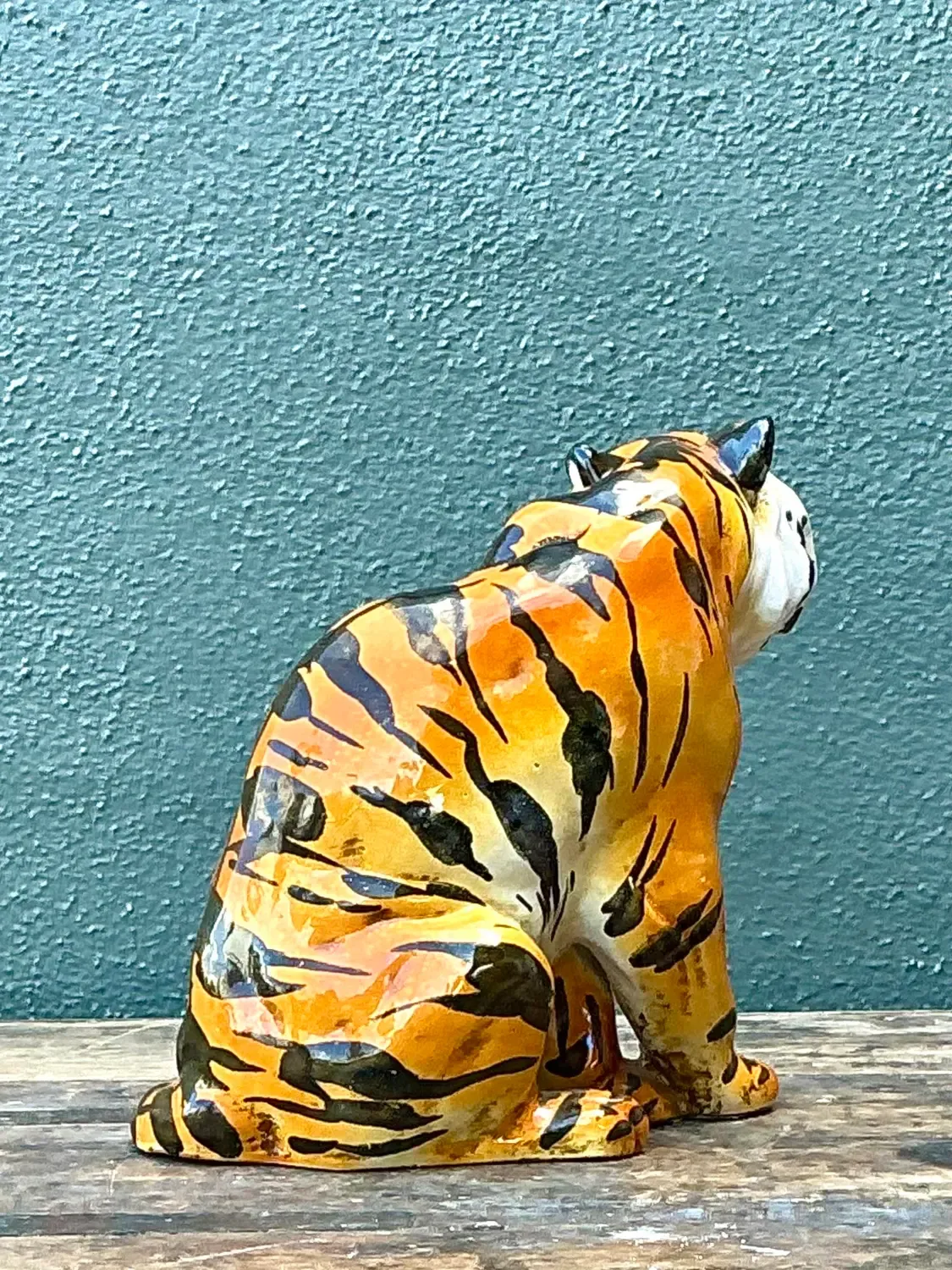 Vintage Italian Glazed Ceramic Tiger — additional photo 4