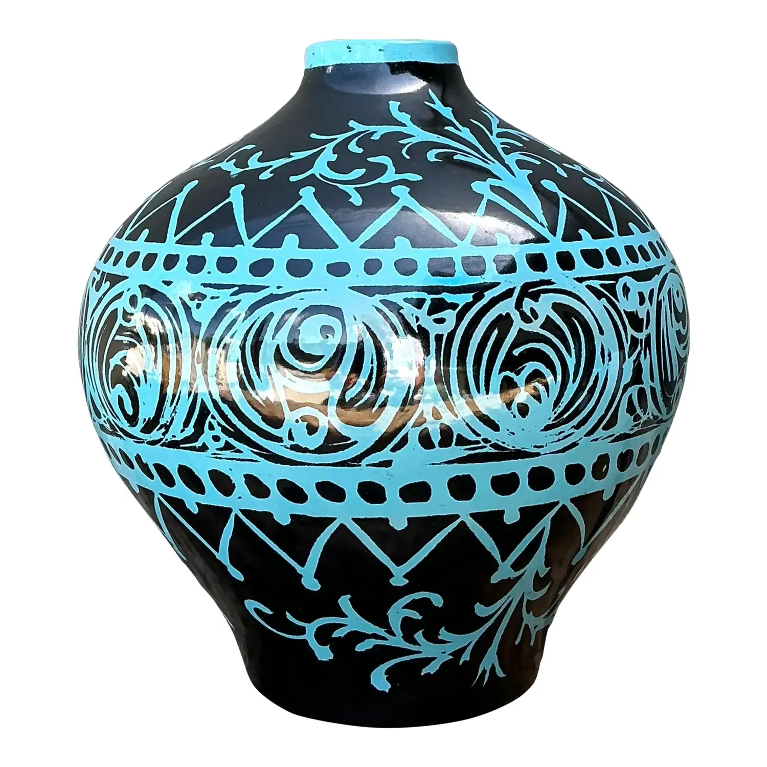 Vintage Italian Glazed Ceramic Urn