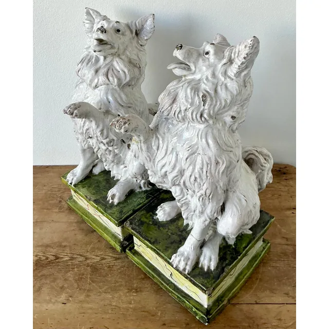 Vintage Italian Glazed Terracotta Dogs - A Pair — additional photo 2