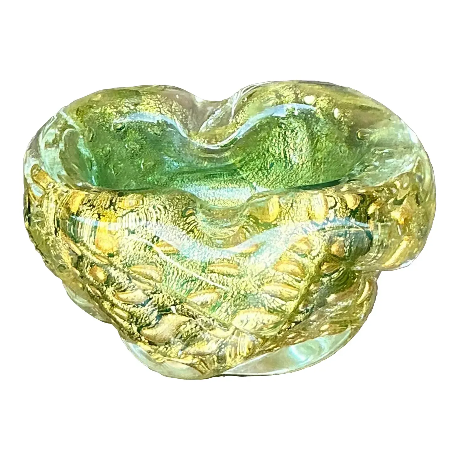 Vintage Italian Gold Dust Glass Bowl After Murano — additional photo 1