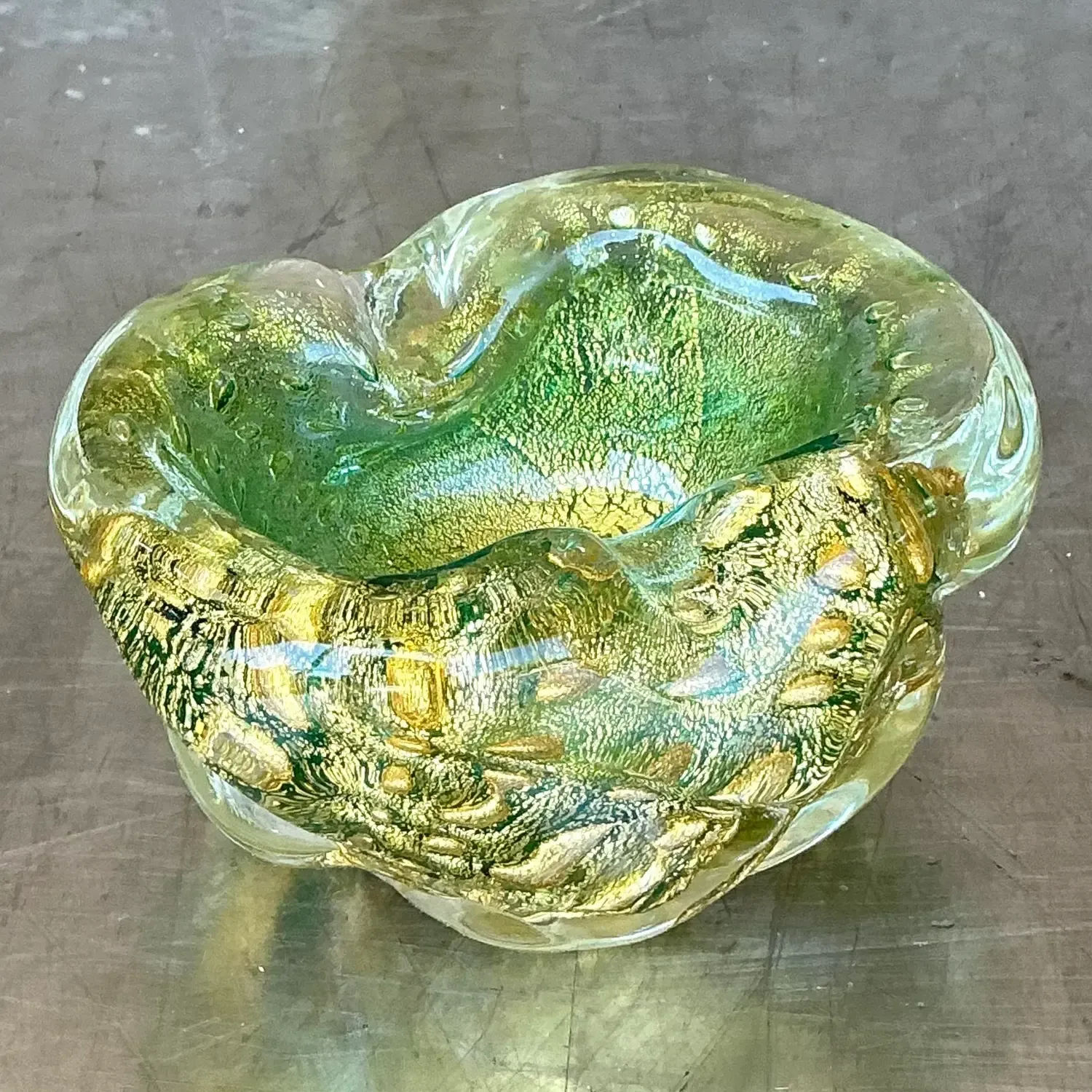 Vintage Italian Gold Dust Glass Bowl After Murano — additional photo 6