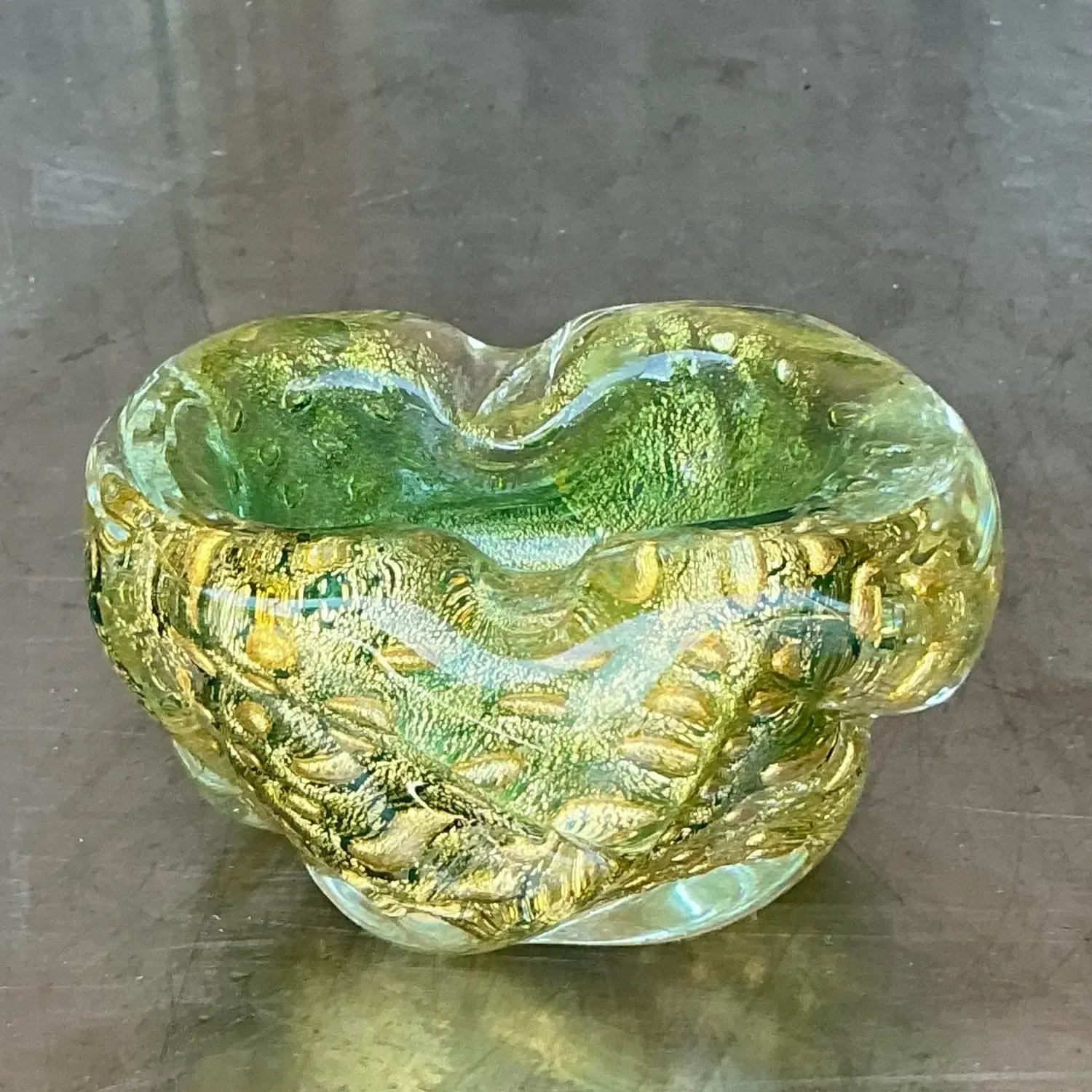 Vintage Italian Gold Dust Glass Bowl After Murano — additional photo 7