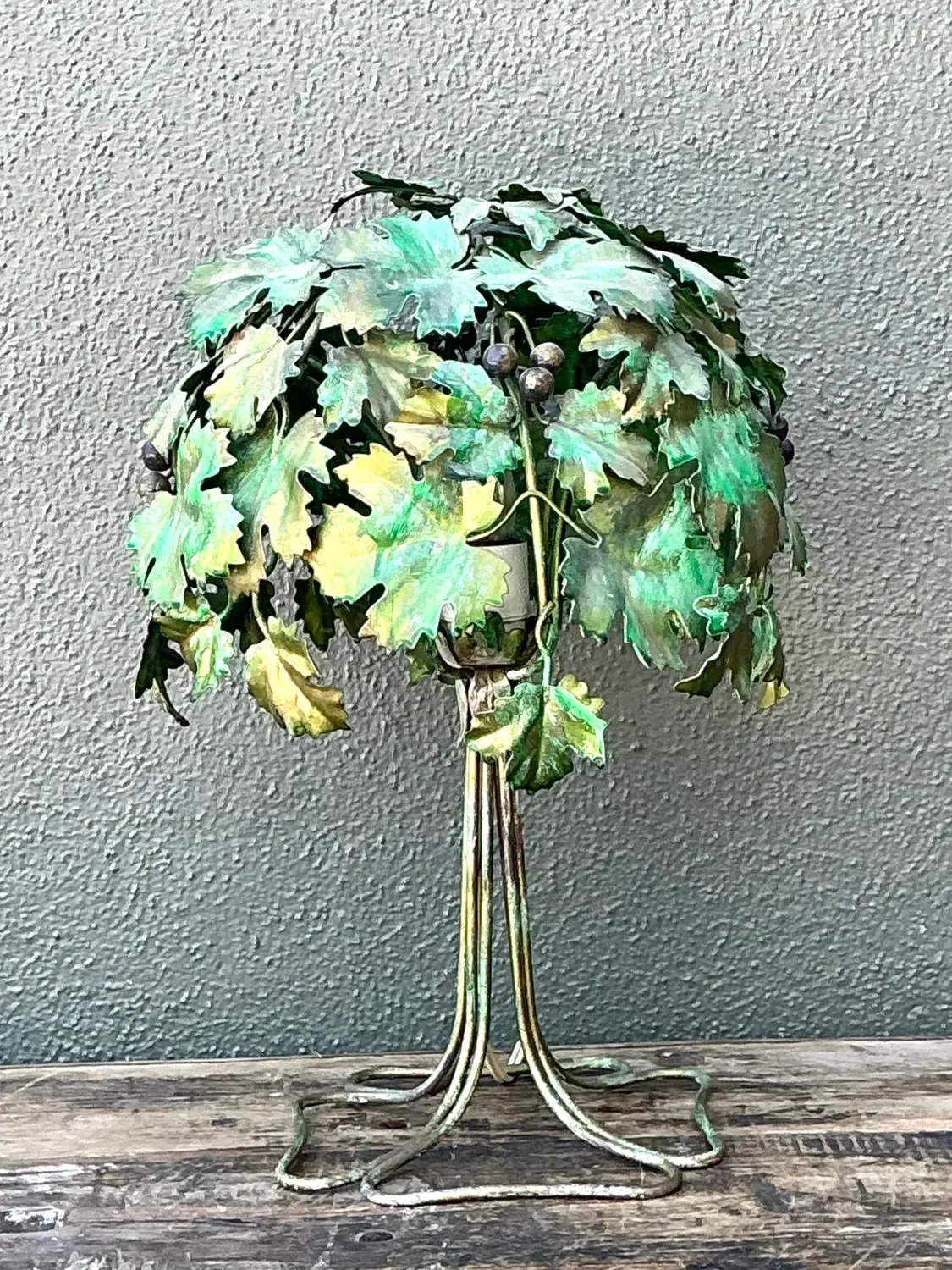 Vintage Italian Grape Leaf Table Lamp — additional photo 2