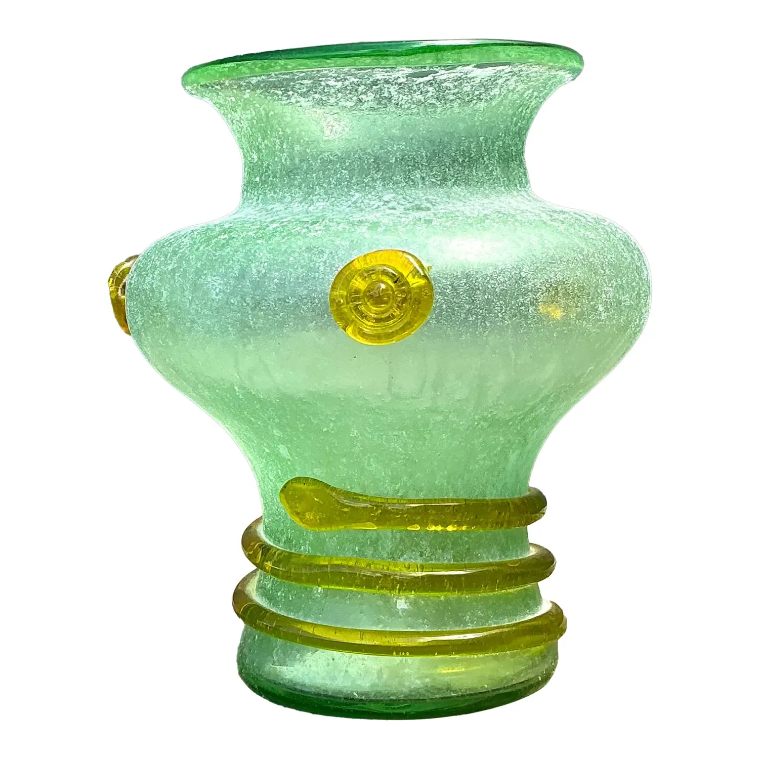 Vintage Italian Hand Blown Glass Vase - Blown Glass, 6.75W x 7.75H — additional photo 6