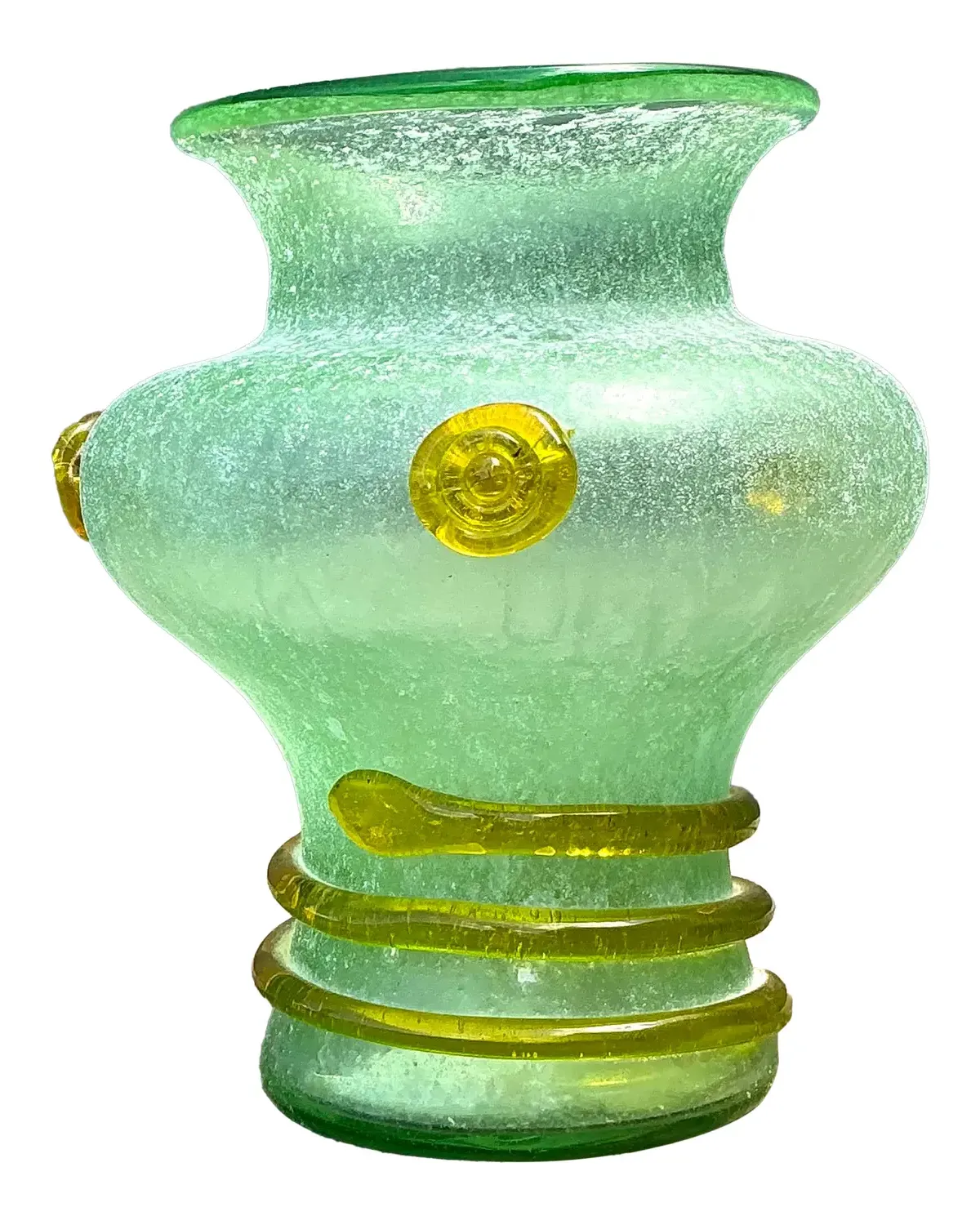 Vintage Italian Hand Blown Glass Vase - Blown Glass, 6.75W x 7.75H — additional photo 6