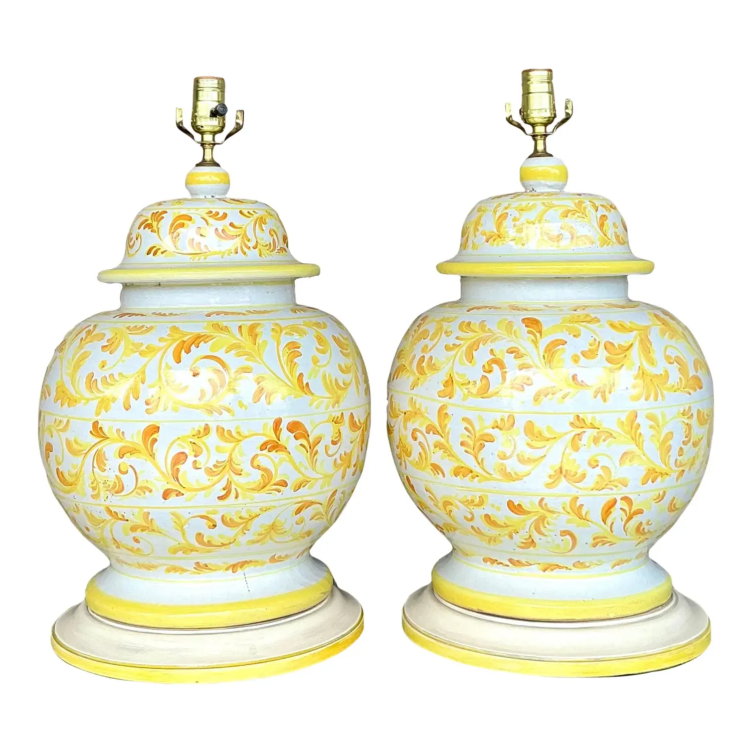 Vintage Italian Hand Painted Ceramic Lamps - a Pair — additional photo 1