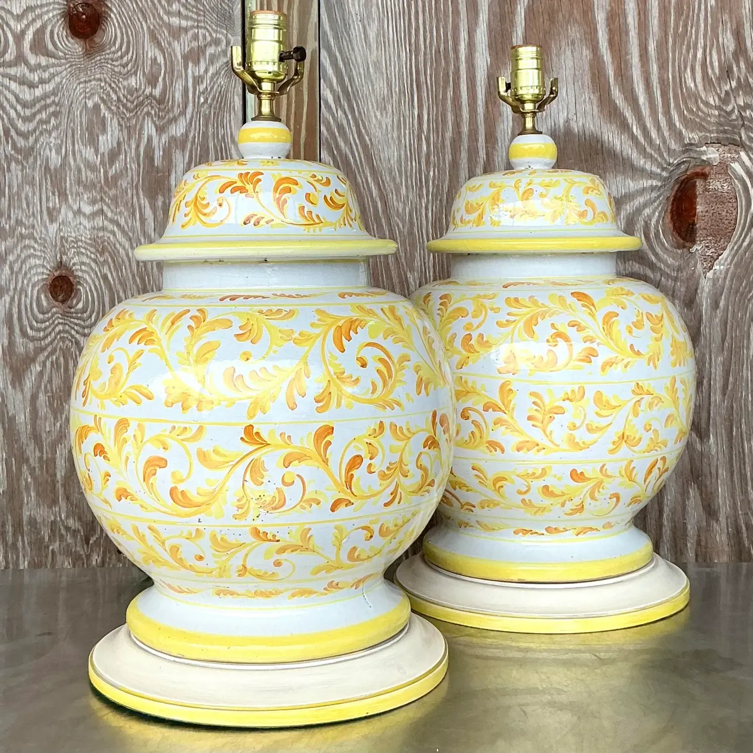Vintage Italian Hand Painted Ceramic Lamps - a Pair — additional photo 2