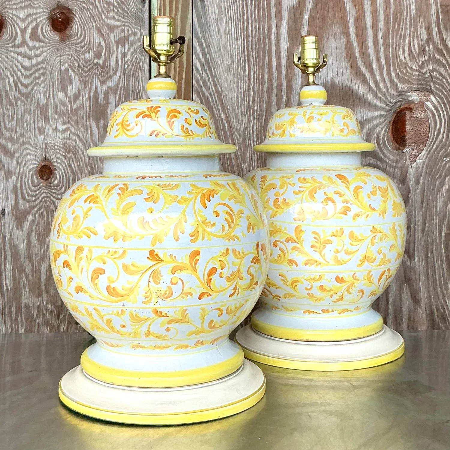 Vintage Italian Hand Painted Ceramic Lamps - a Pair — additional photo 7