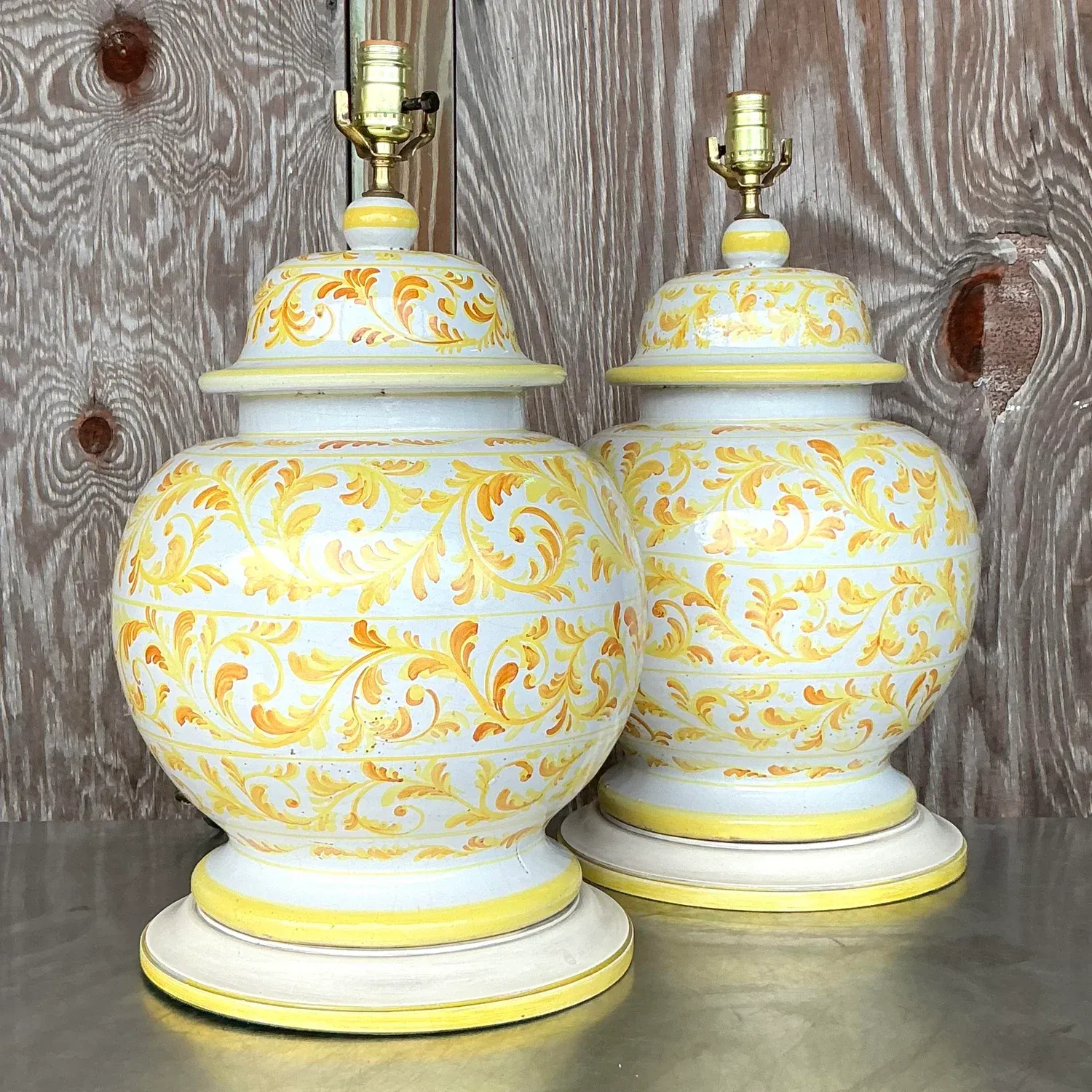 Vintage Italian Hand Painted Ceramic Lamps - a Pair — additional photo 8