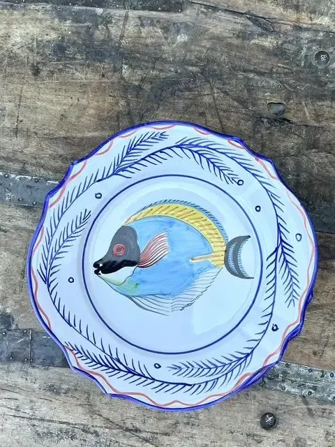 Vintage Italian Hand Painted Fish Plates - Set of 12 — additional photo 3