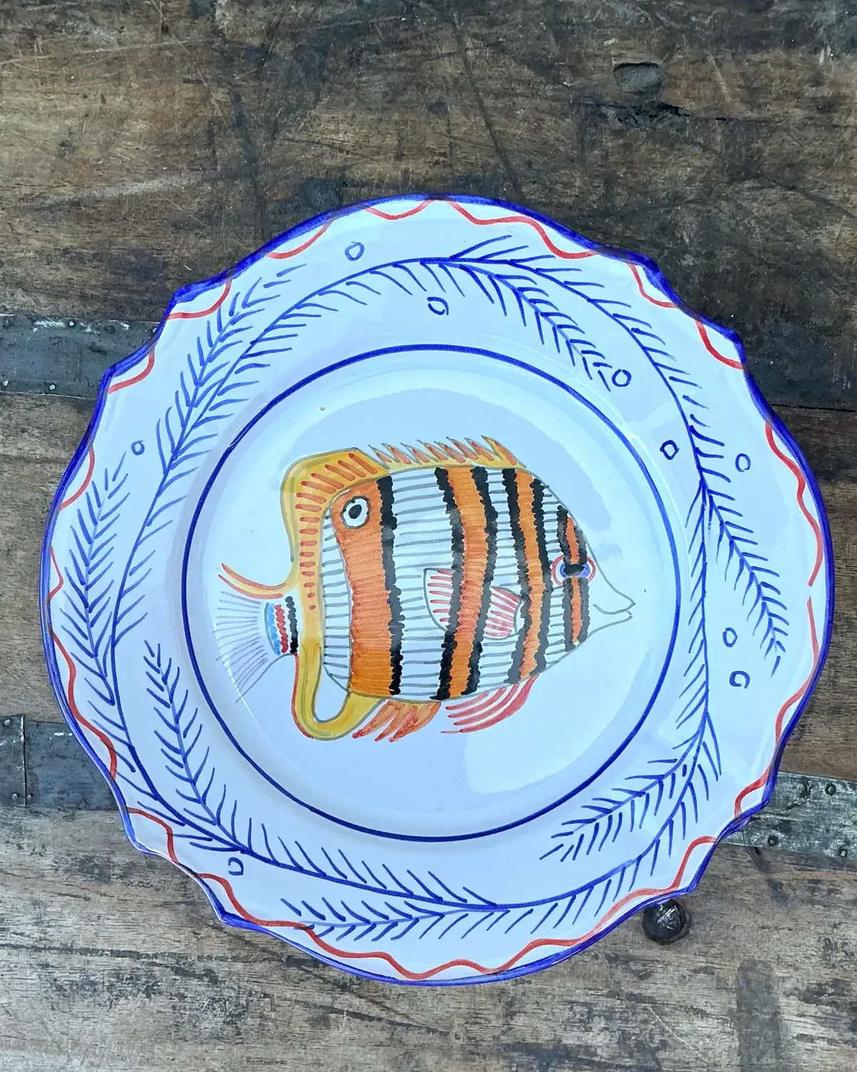 Vintage Italian Hand Painted Fish Plates - Set of 12 — additional photo 4