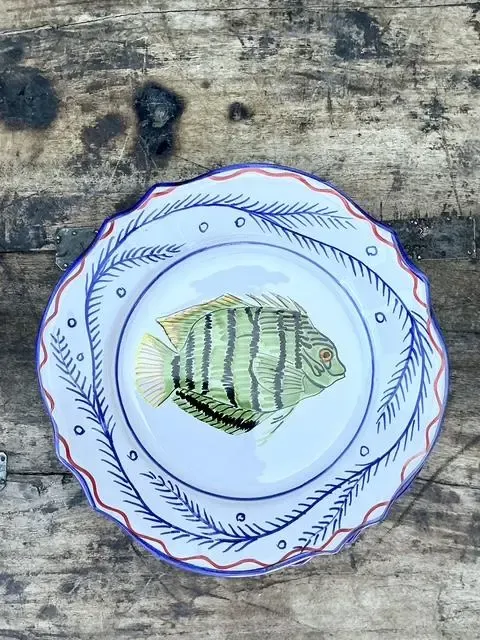 Vintage Italian Hand Painted Fish Plates - Set of 12 — additional photo 5