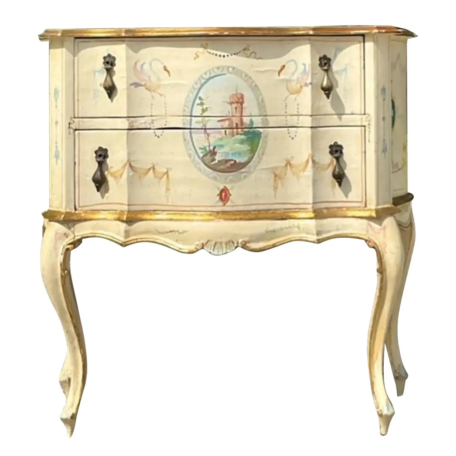 Vintage Italian Hand Painted Swag Lowboy — additional photo 1