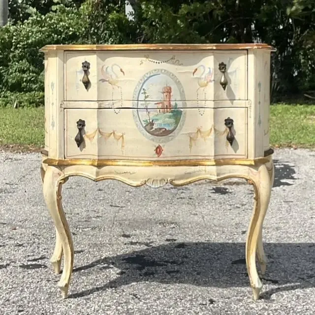 Vintage Italian Hand Painted Swag Lowboy — additional photo 2