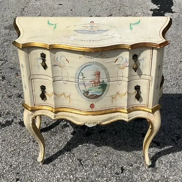 Vintage Italian Hand Painted Swag Lowboy — additional photo 4