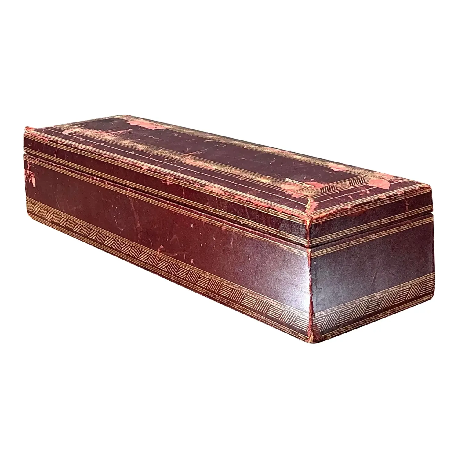 Vintage Italian Leather Embossed “Bertha” Box