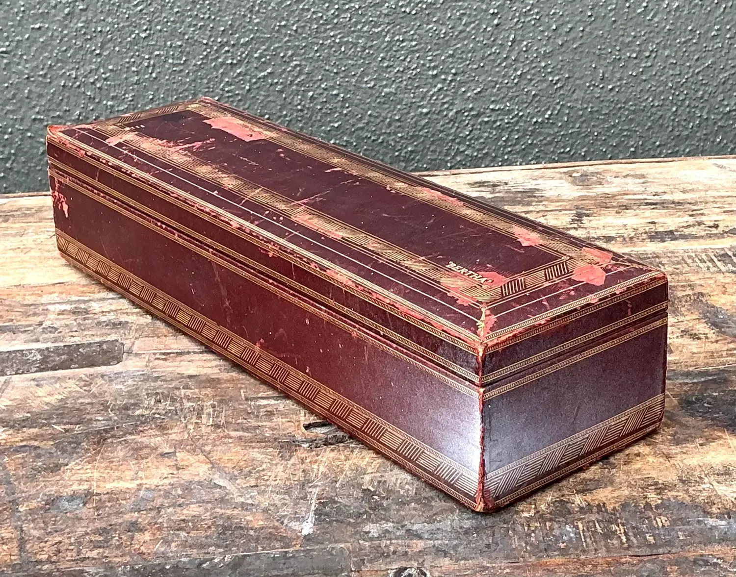 Vintage Italian Leather Embossed “Bertha” Box — additional photo 2