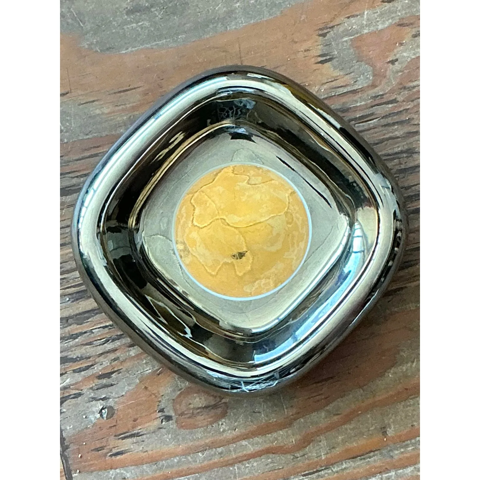 Vintage Italian Metallic Ceramic Bowl — additional photo 1