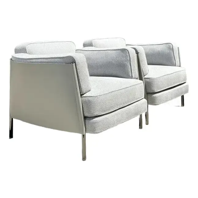 Vintage Italian Minotti Leather Frame “Shelley” Lounge Chairs - A Pair — additional photo 1