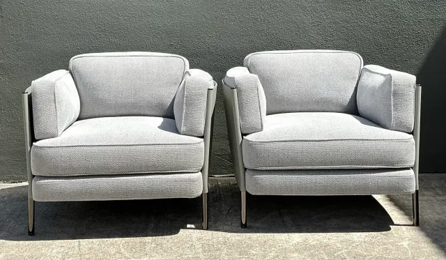 Vintage Italian Minotti Leather Frame “Shelley” Lounge Chairs - A Pair — additional photo 4