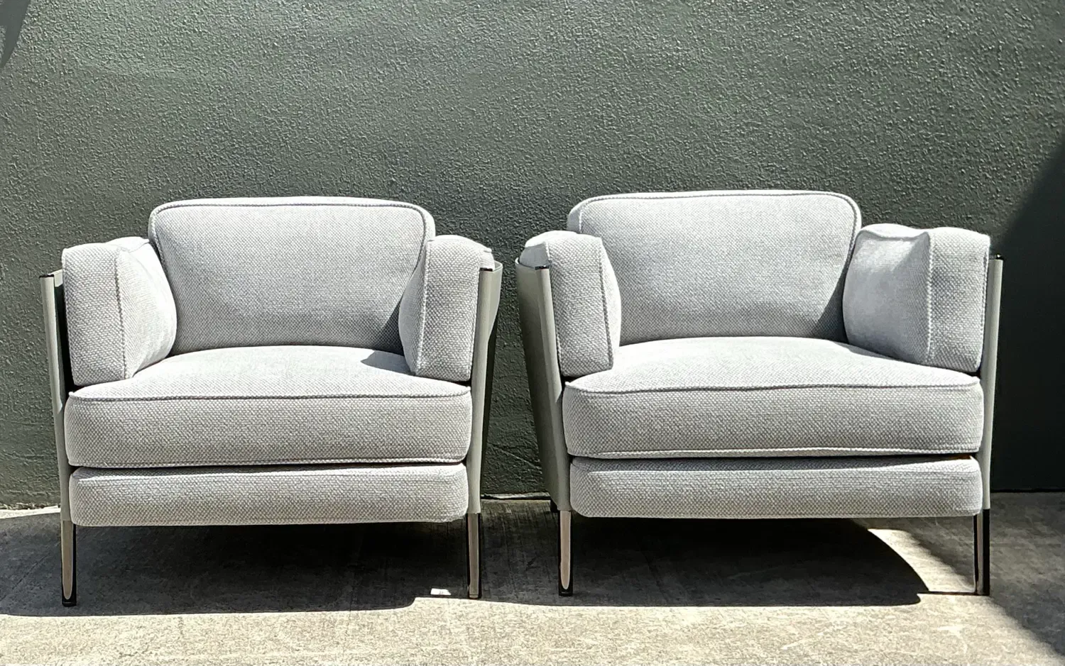 Vintage Italian Minotti Leather Frame “Shelley” Lounge Chairs - A Pair — additional photo 5
