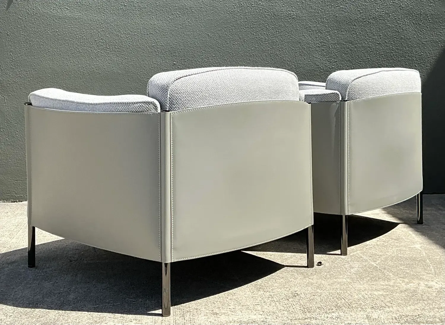 Vintage Italian Minotti Leather Frame “Shelley” Lounge Chairs - A Pair — additional photo 7