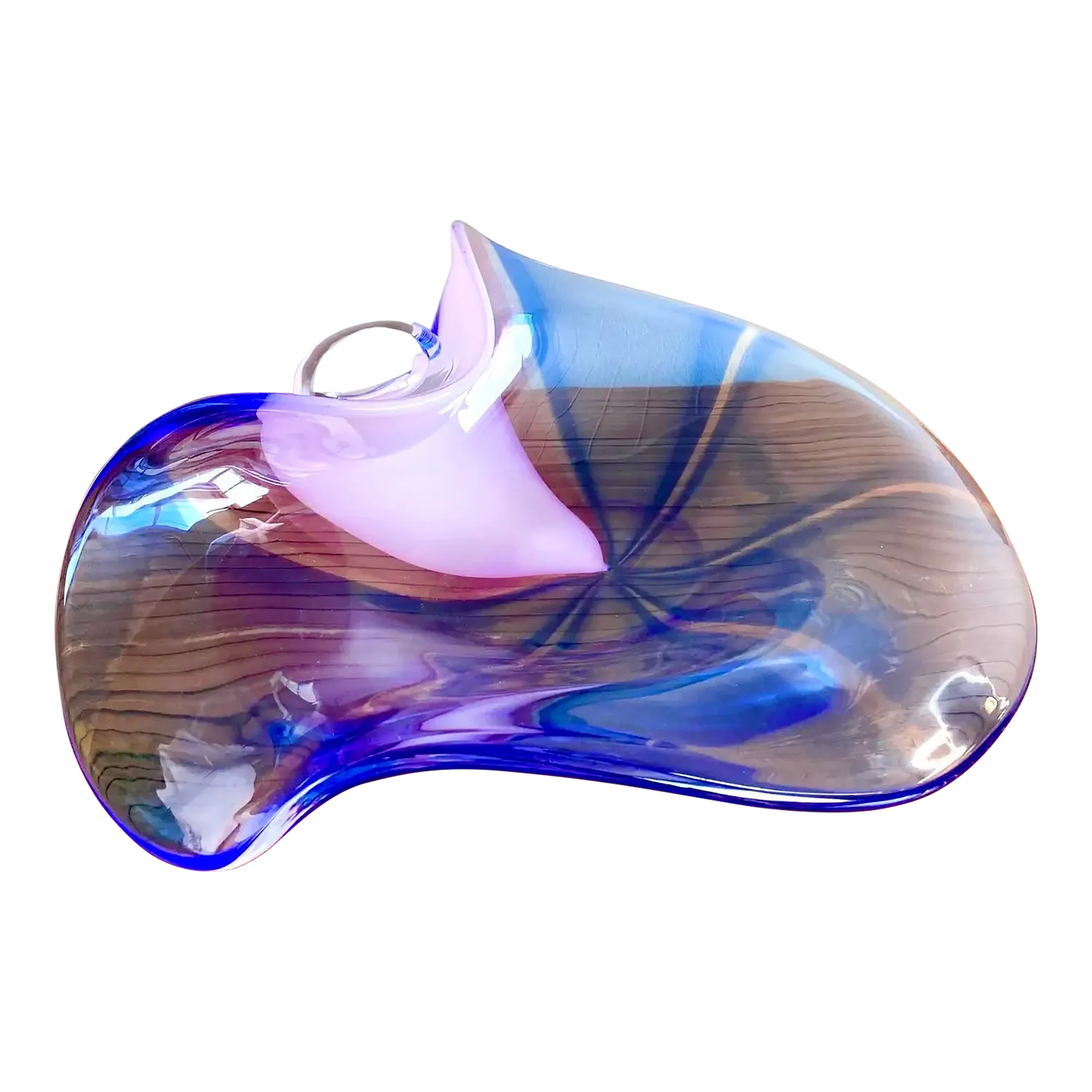 Vintage Italian Monumental Handblown Seguso for Oggetti Glass Bowl