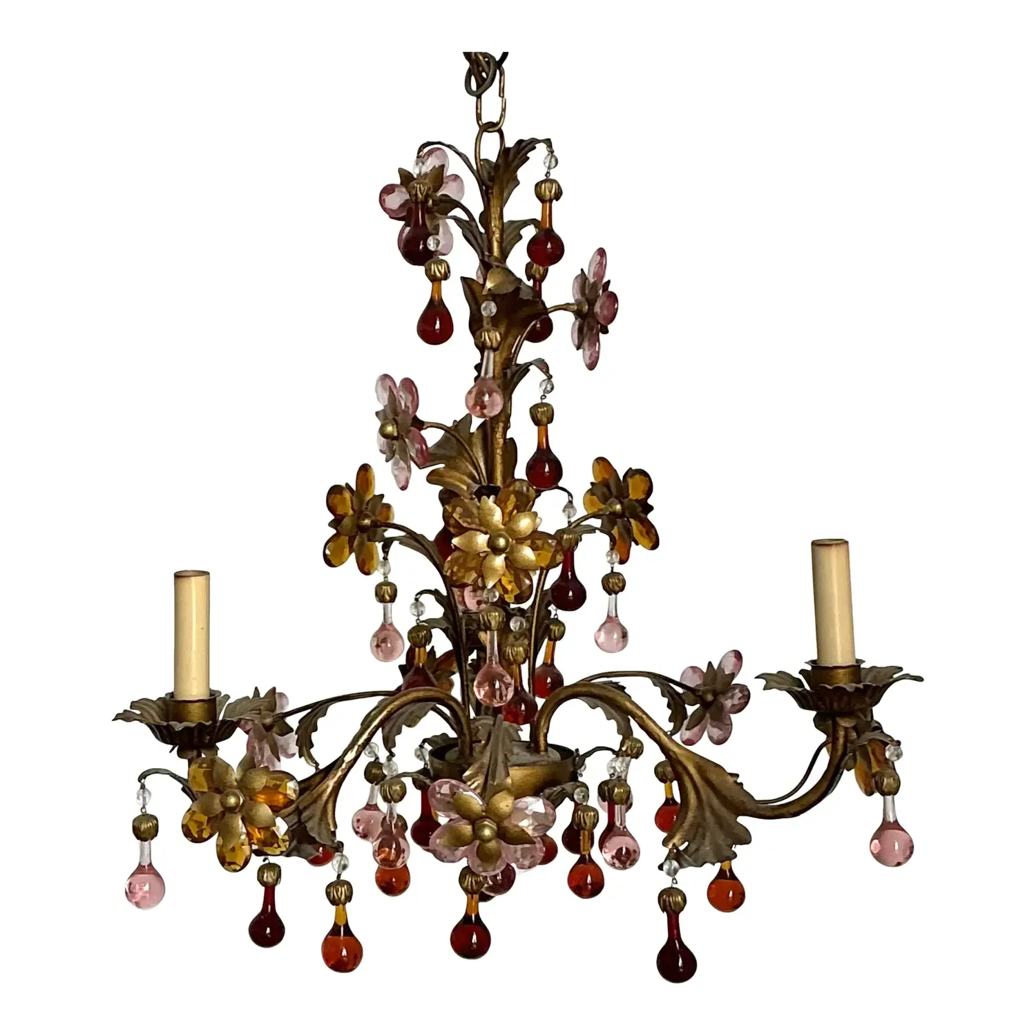 Vintage Italian Murano Glass Floral Chandelier — additional photo 1