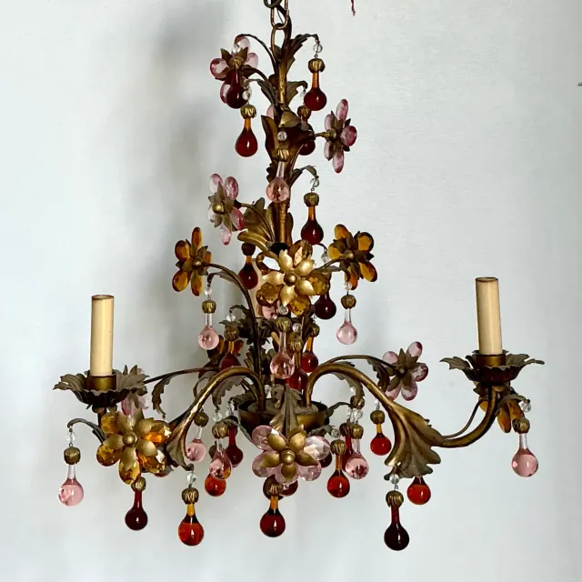 Vintage Italian Murano Glass Floral Chandelier — additional photo 2