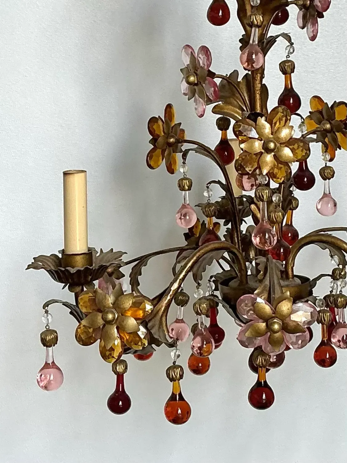 Vintage Italian Murano Glass Floral Chandelier — additional photo 3