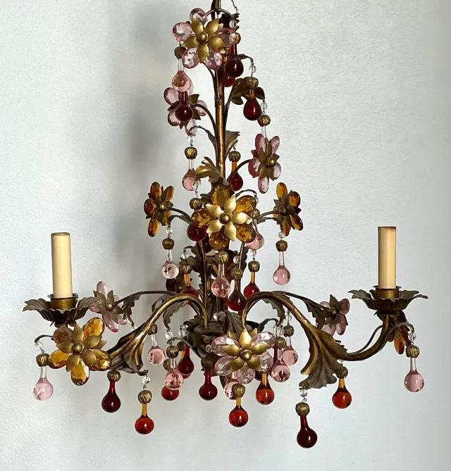 Vintage Italian Murano Glass Floral Chandelier — additional photo 4