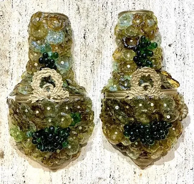 Vintage Italian Murano Glass Flower Sconce - A Pair — additional photo 2