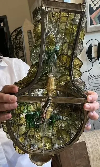 Vintage Italian Murano Glass Flower Sconce - A Pair — additional photo 8