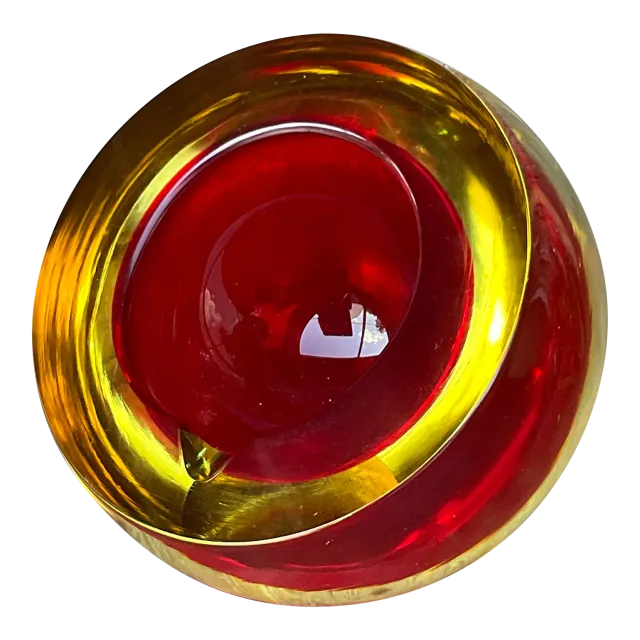 Vintage Italian Murano Sommeroso Attributed Orbe Glass Ashtray — additional photo 3
