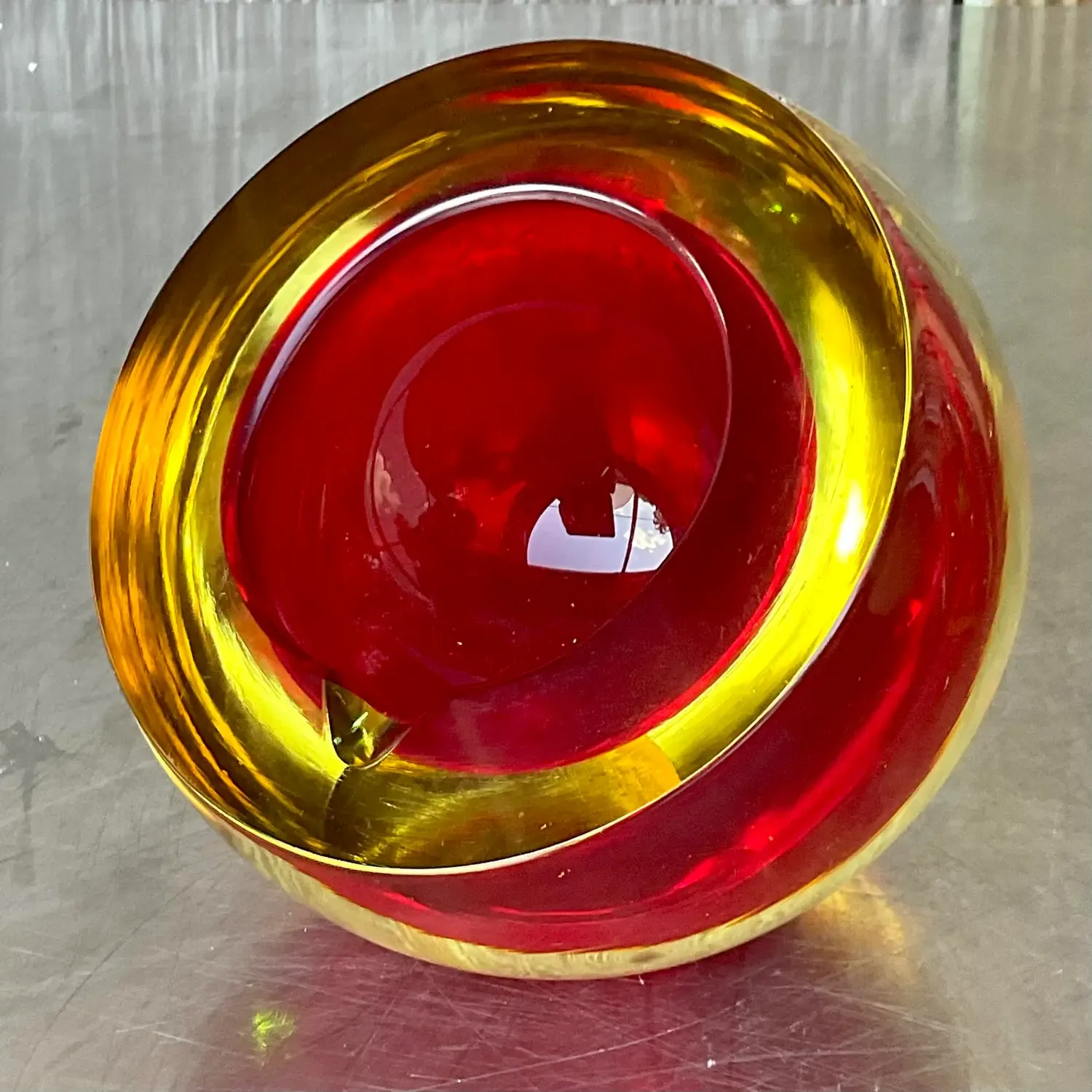 Vintage Italian Murano Sommeroso Attributed Orbe Glass Ashtray — additional photo 4