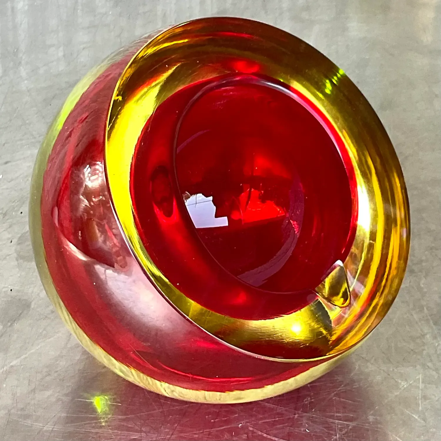 Vintage Italian Murano Sommeroso Attributed Orbe Glass Ashtray — additional photo 5