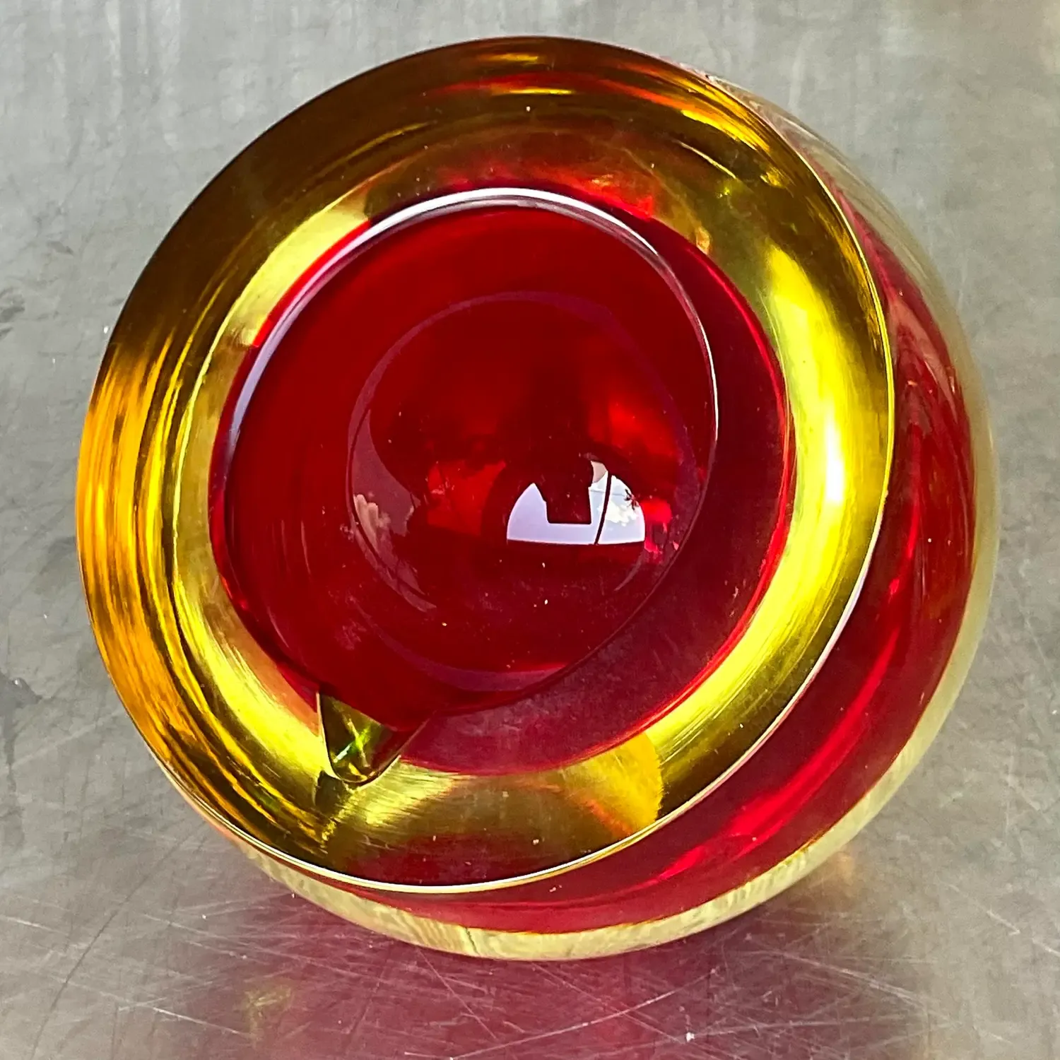 Vintage Italian Murano Sommeroso Attributed Orbe Glass Ashtray — additional photo 7