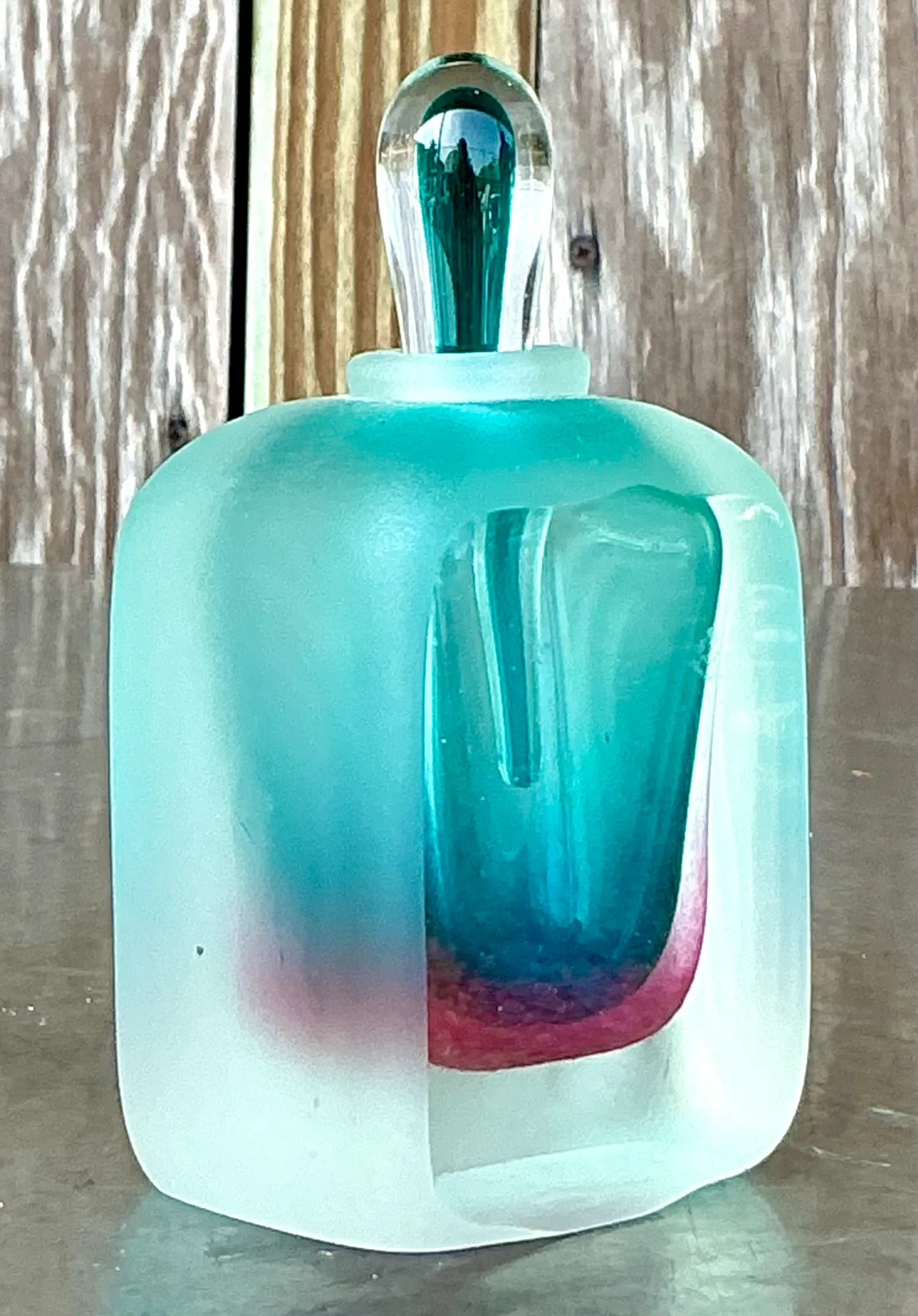 Vintage Italian Ombre Glass Bottle After Murano — additional photo 1