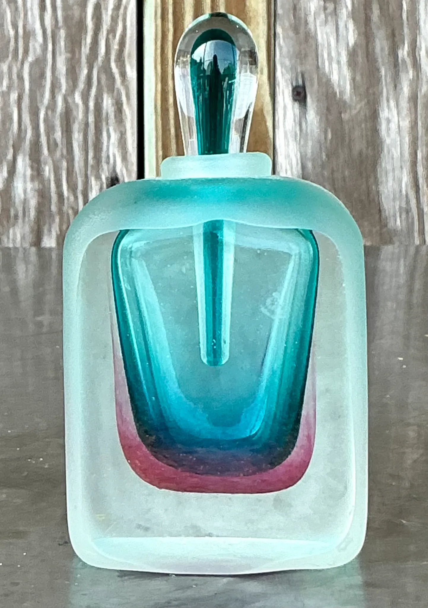 Vintage Italian Ombre Glass Bottle After Murano — additional photo 3