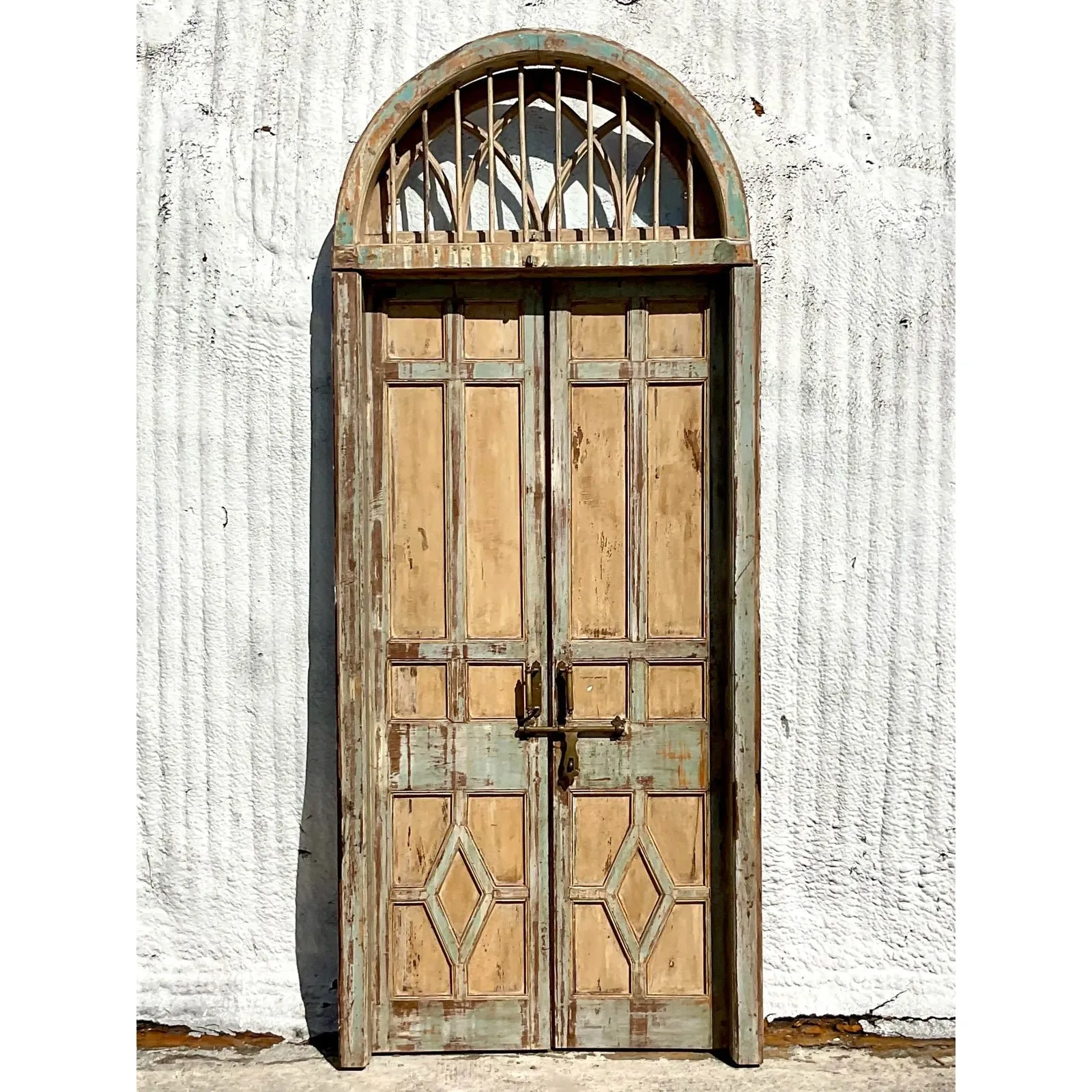 Vintage Italian Patinated Doors With Coordinating Transom — additional photo 2