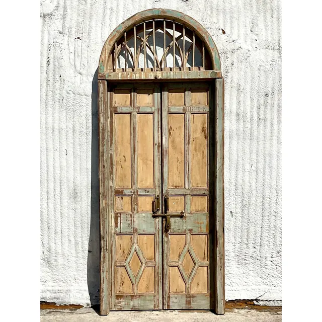 Vintage Italian Patinated Doors With Coordinating Transom — additional photo 2