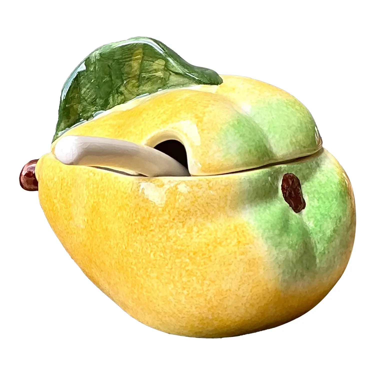 Vintage Italian Pear Sugar Bowl — additional photo 1