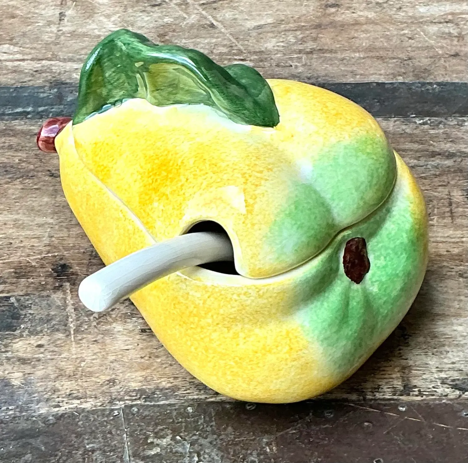 Vintage Italian Pear Sugar Bowl — additional photo 3