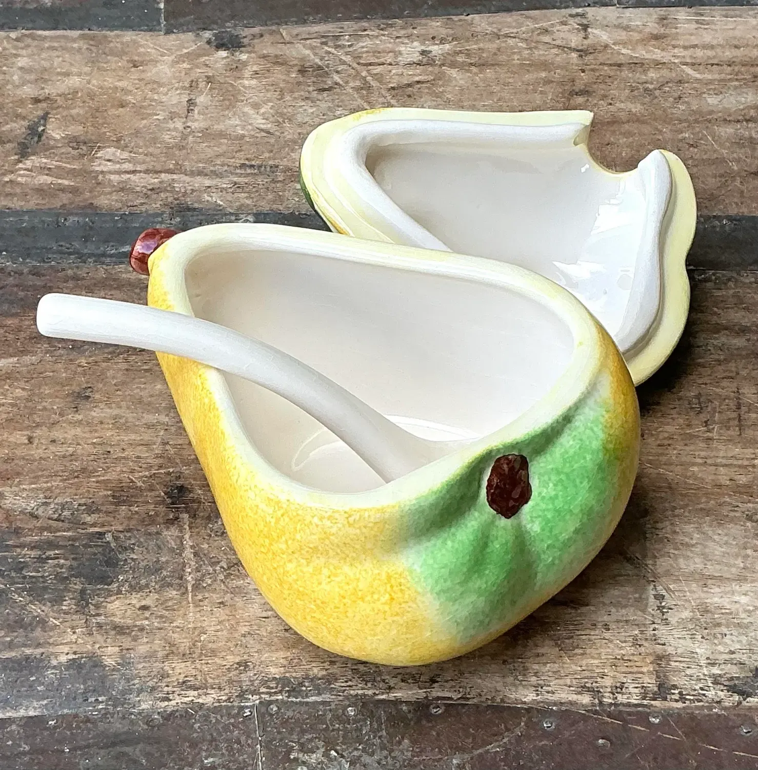 Vintage Italian Pear Sugar Bowl — additional photo 4