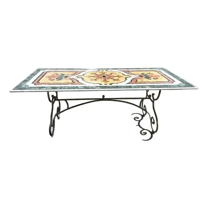 Vintage Italian Pietra Dura Inlay Marble Dining Table — additional photo 1