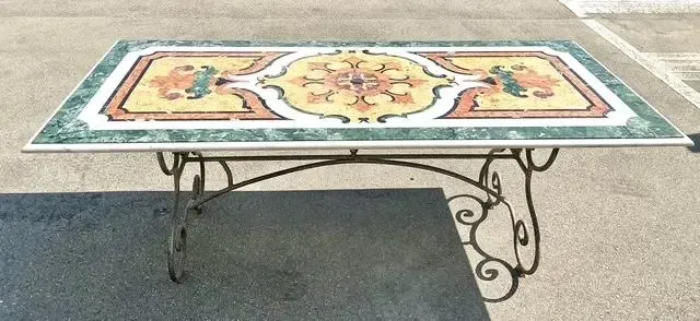 Vintage Italian Pietra Dura Inlay Marble Dining Table — additional photo 2