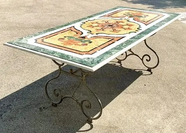 Vintage Italian Pietra Dura Inlay Marble Dining Table — additional photo 5