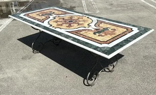 Vintage Italian Pietra Dura Inlay Marble Dining Table — additional photo 6