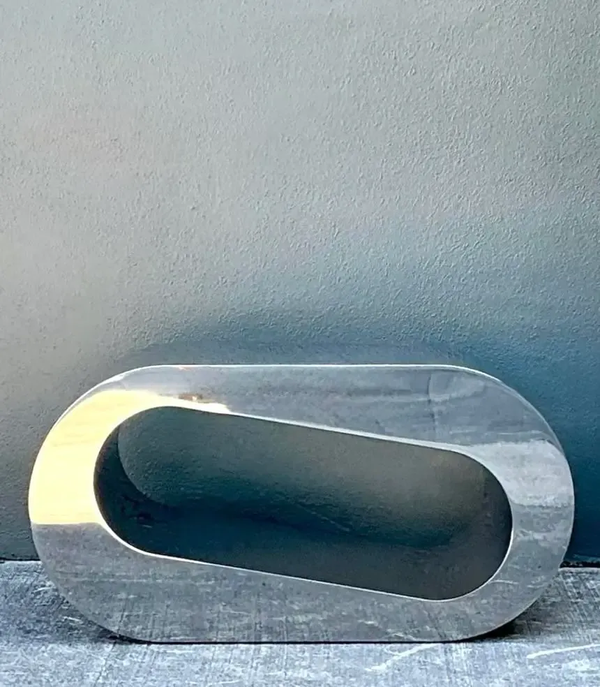 Vintage Italian Polished Chrome Coffee Table — additional photo 7