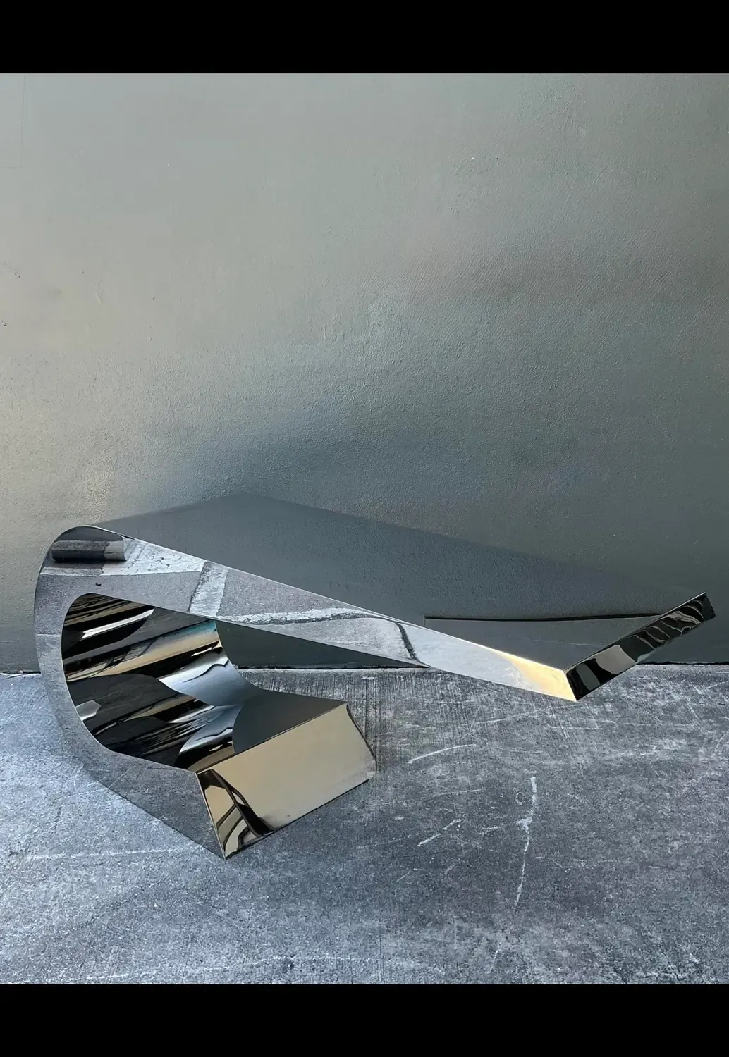 Vintage Italian Polished Chrome Giancarlo Pretazzoli Onda-C Desk — additional photo 5